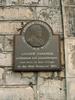 Plaque on wall of Carnegie Birthplace Moodie Street Dunfermline